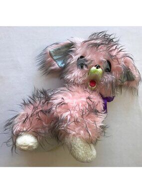 Vintage Carnival Prize Large Pink Faux Fur Dog Plush Best Made Canada